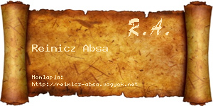 Reinicz Absa névjegykártya